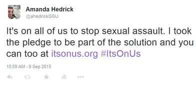Picture of It's On Us campaign tweet